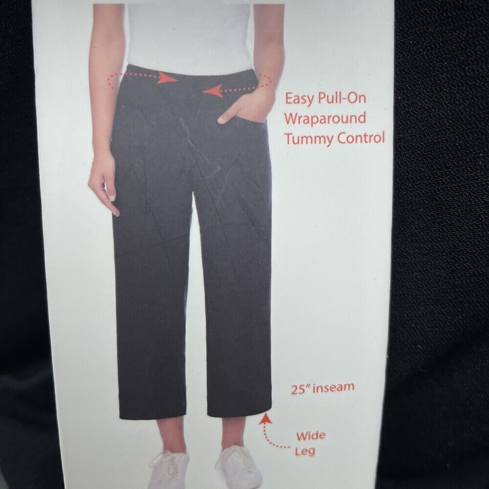 S.C.& CO. Womens S Wide Leg Pants Black Rayon Blend d1219